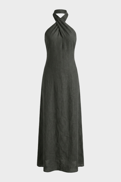 Women's Cross-Halter Maxi | Linen-Look