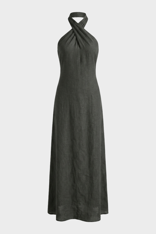 Women's Cross-Halter Maxi | Linen-Look