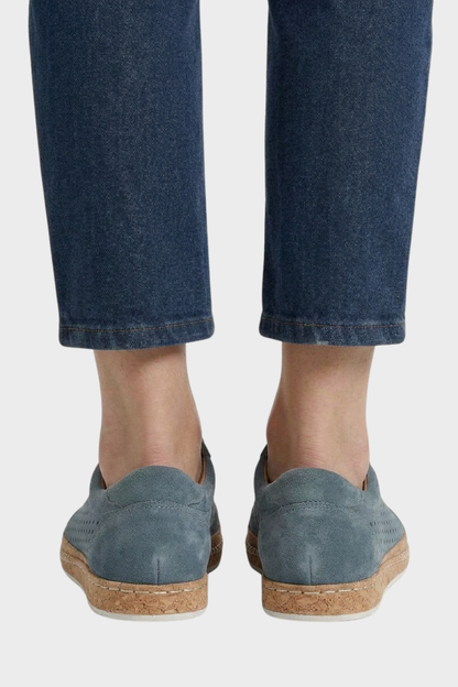 Women's Slip-On Shoes with Elastic Insert and Perforated Design