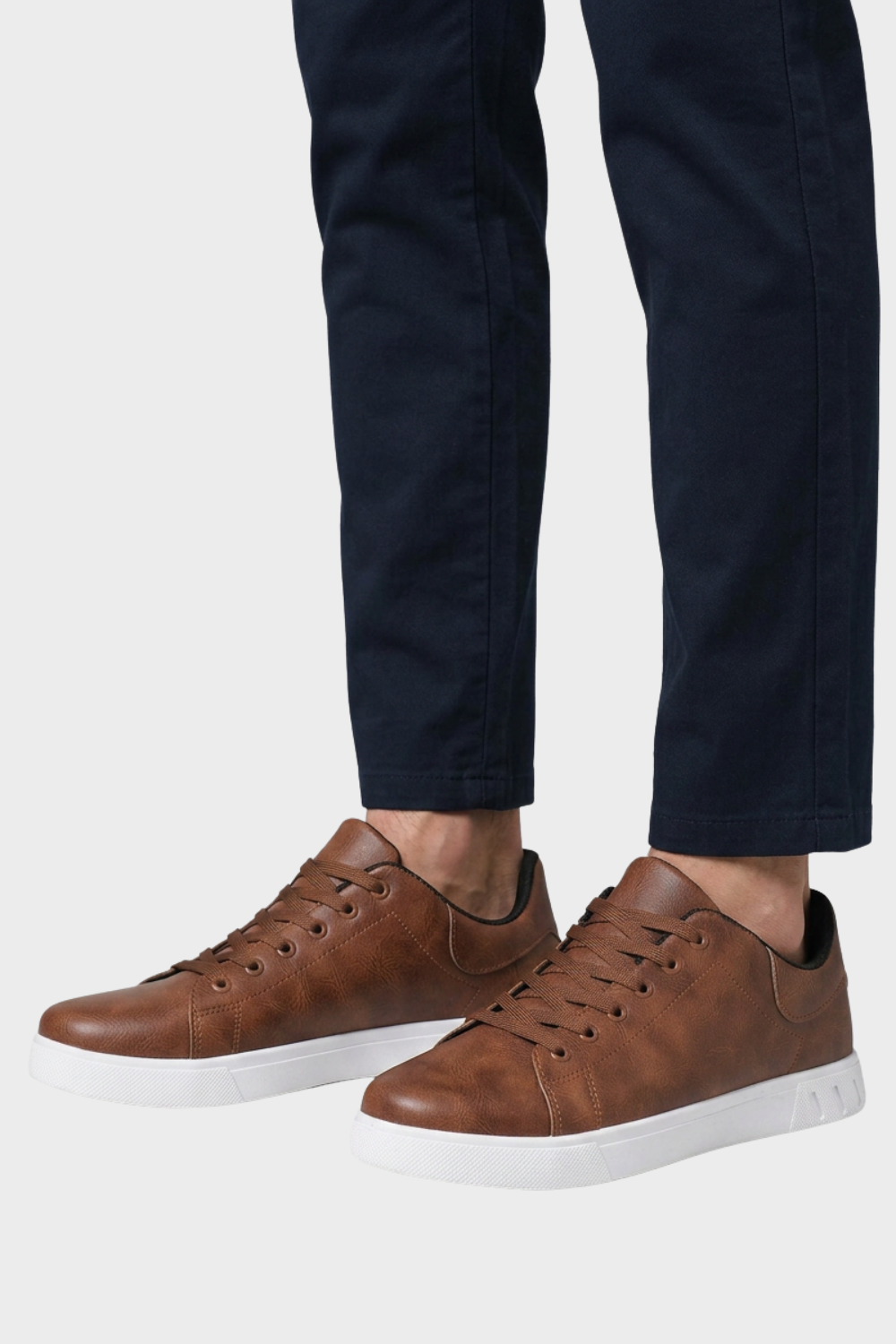 Men's Sneakers with Laces and White Sole