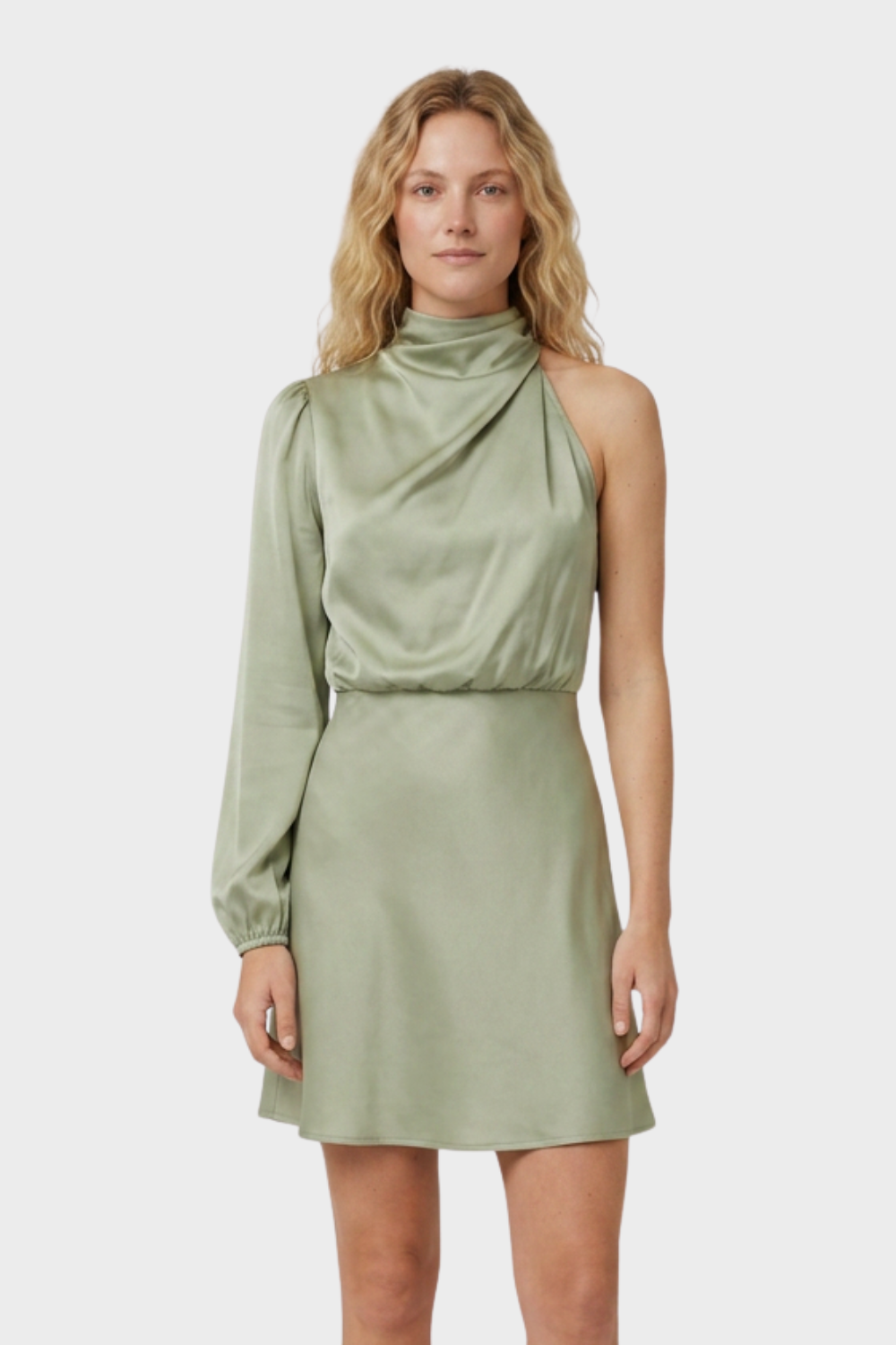 Women's Long Sleeve Dress with Stand-Up Collar