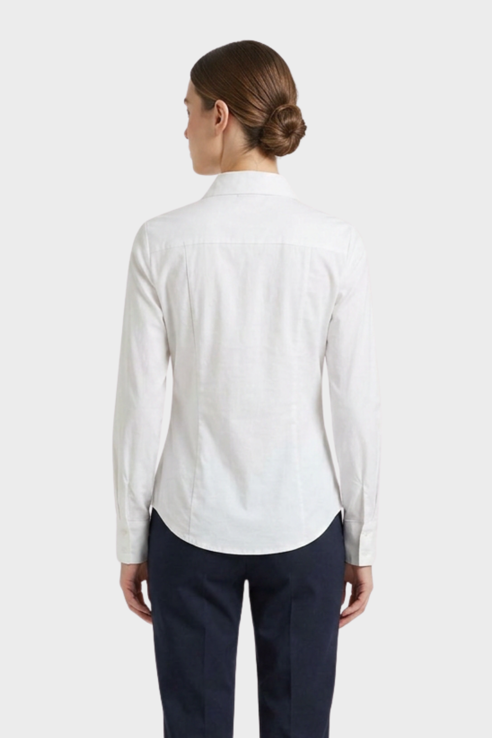 Women's Blouse with V-Neck and Button Placket