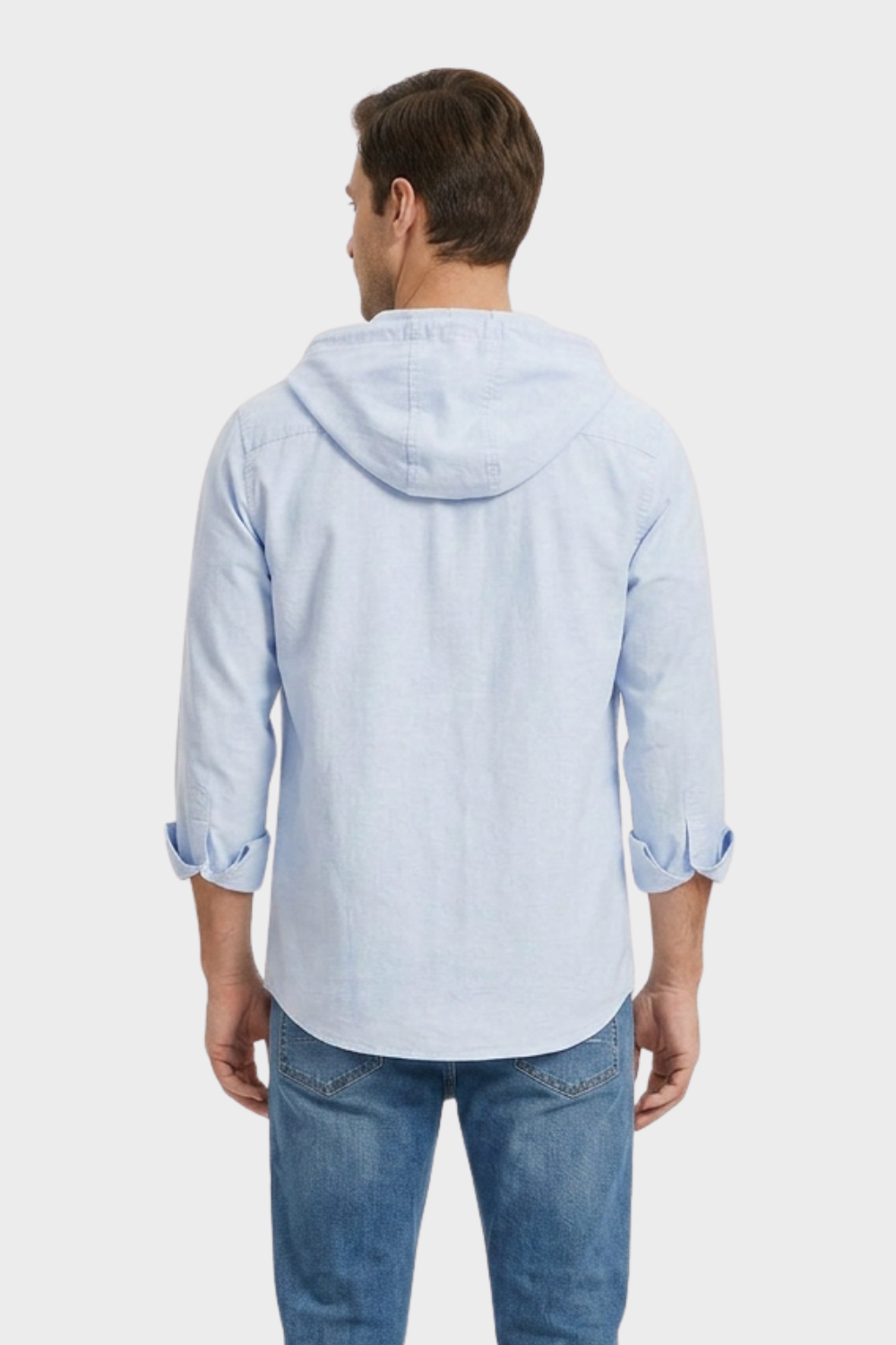 Men's Shirt Jacket with Hood and Zip