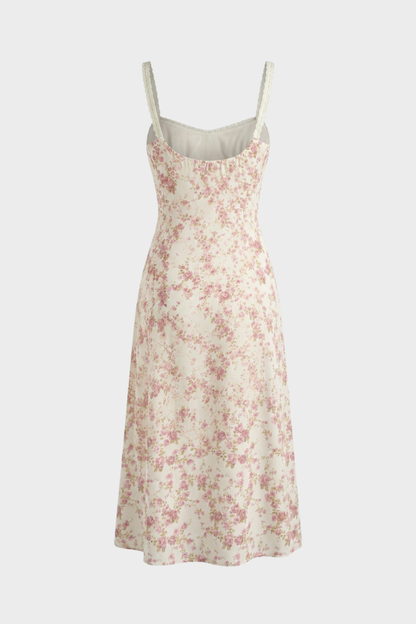 Summer Dress for Women Midi Dress with Floral Pattern and Straps
