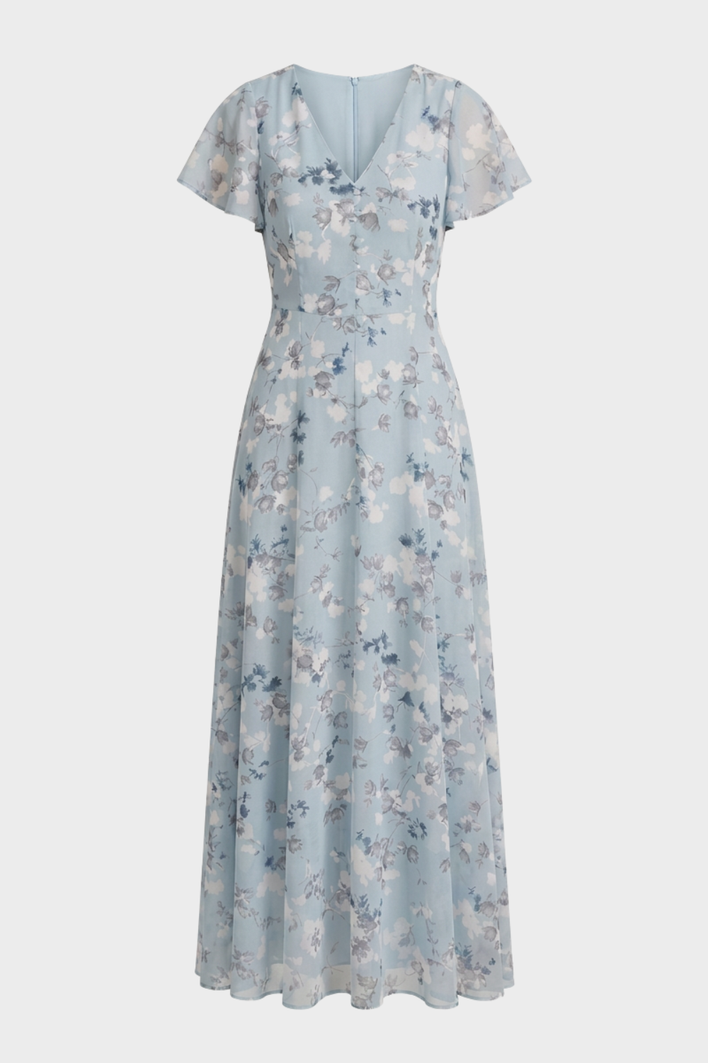 Women's Floral Maxi | Flutter Sleeve