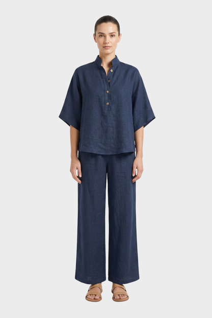 Women's Linen-Look Co-Ord | Wide-Leg