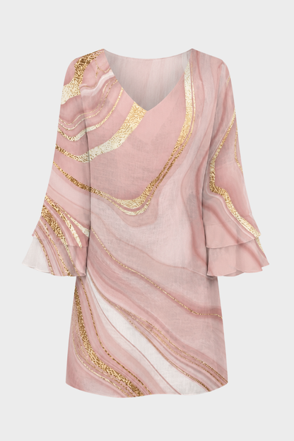 Women's Flare-Sleeve Mini | V-Neck