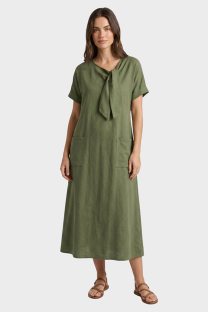 Women's Linen-Look Midi Dress | Knot