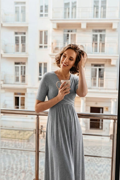 Women's Wrap Midi Dress | V-Neck