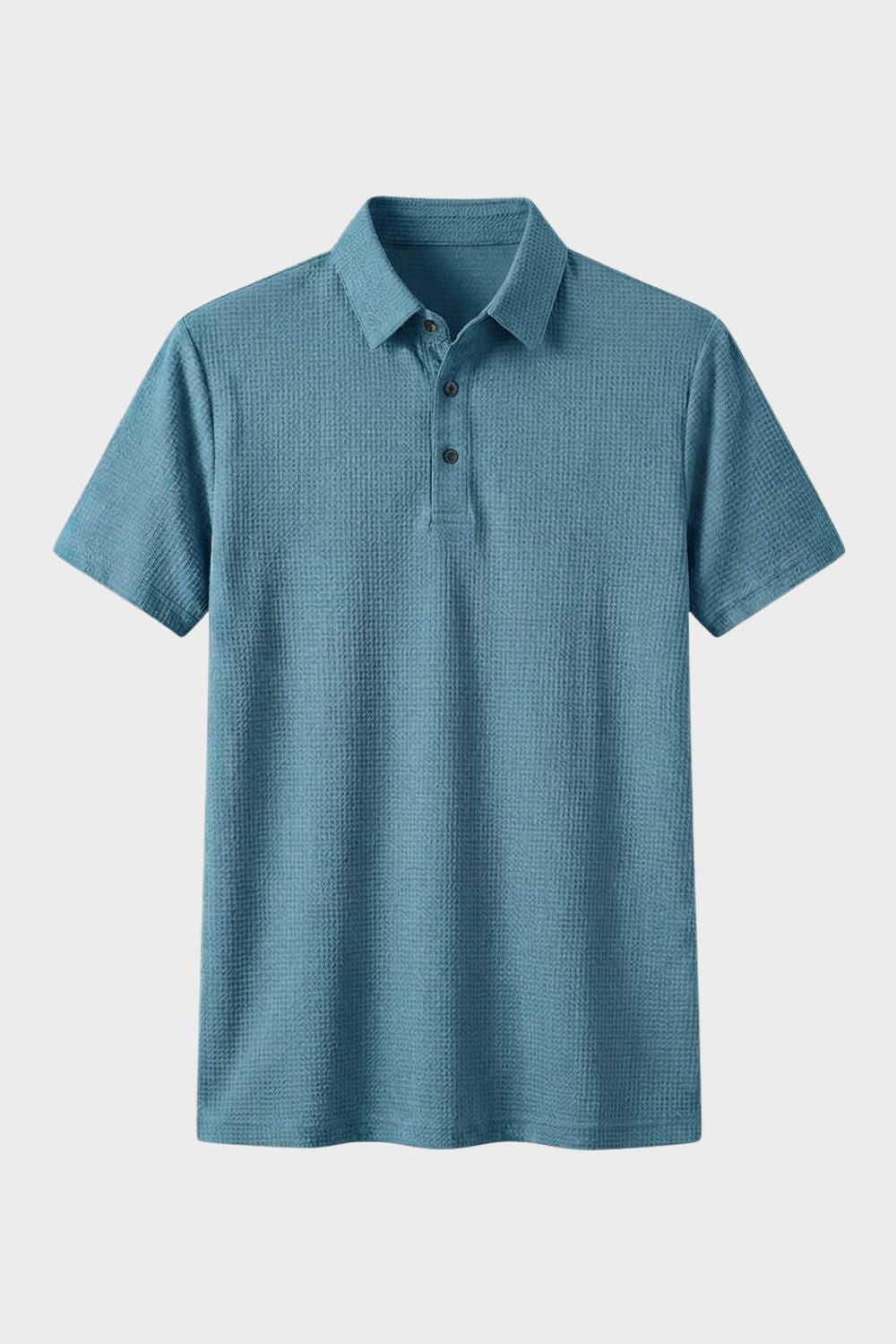 Men's Short Sleeve Polo Shirt with Button Placket