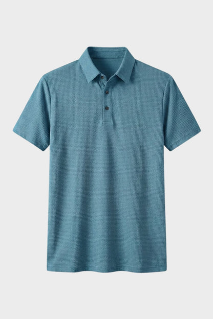 Men's Short Sleeve Polo Shirt with Button Placket
