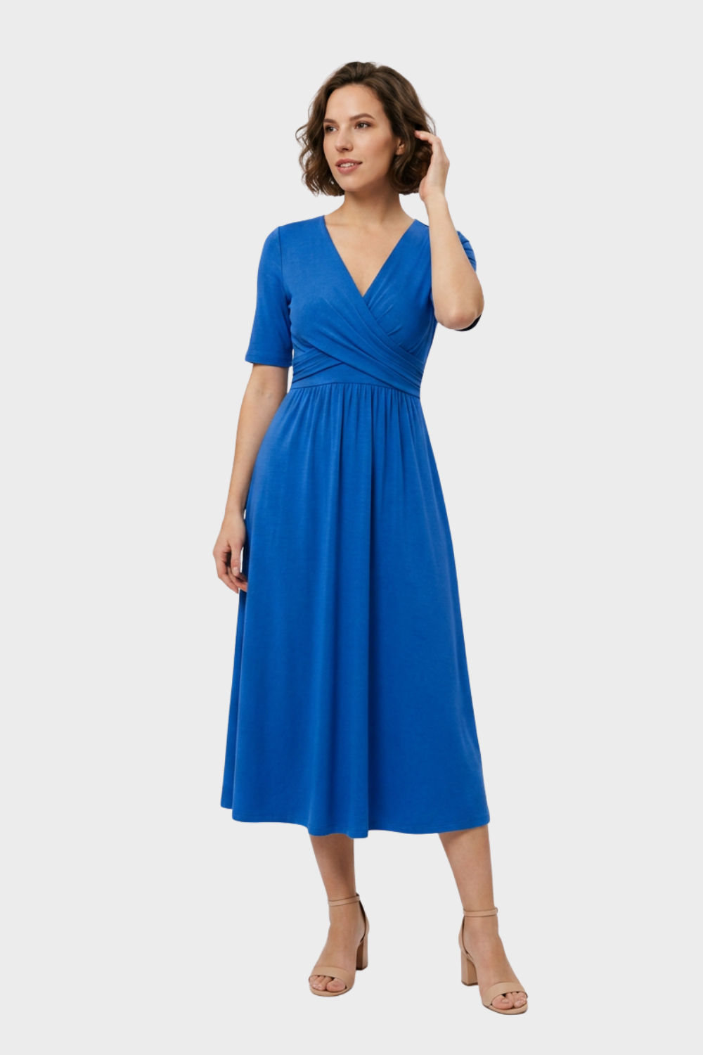 Women's Wrap Midi Dress | V-Neck