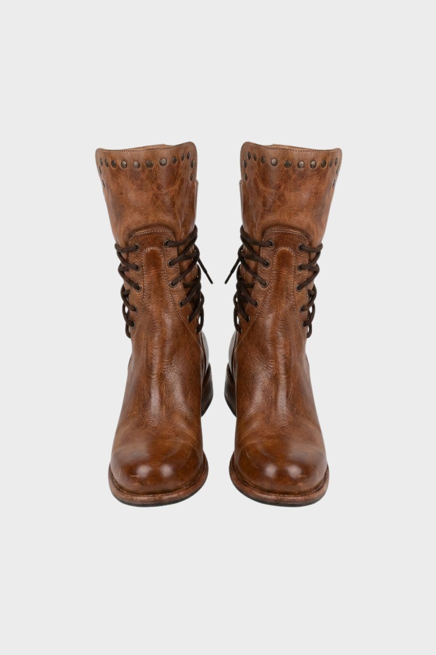 Women's Mid-Calf Lace-Up Boots | Low Block Heel