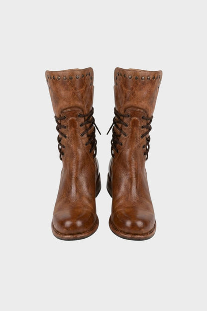 Women's Mid-Calf Lace-Up Boots | Low Block Heel