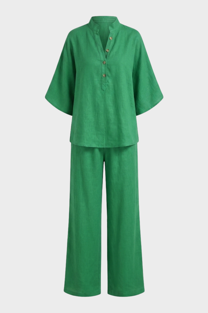 Women's Linen-Look Co-Ord | Wide-Leg