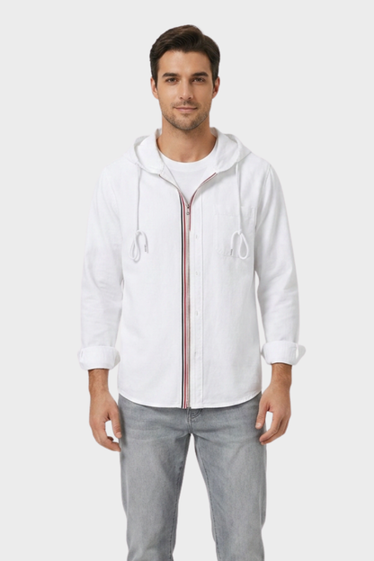 Men's Shirt Jacket with Hood and Zip