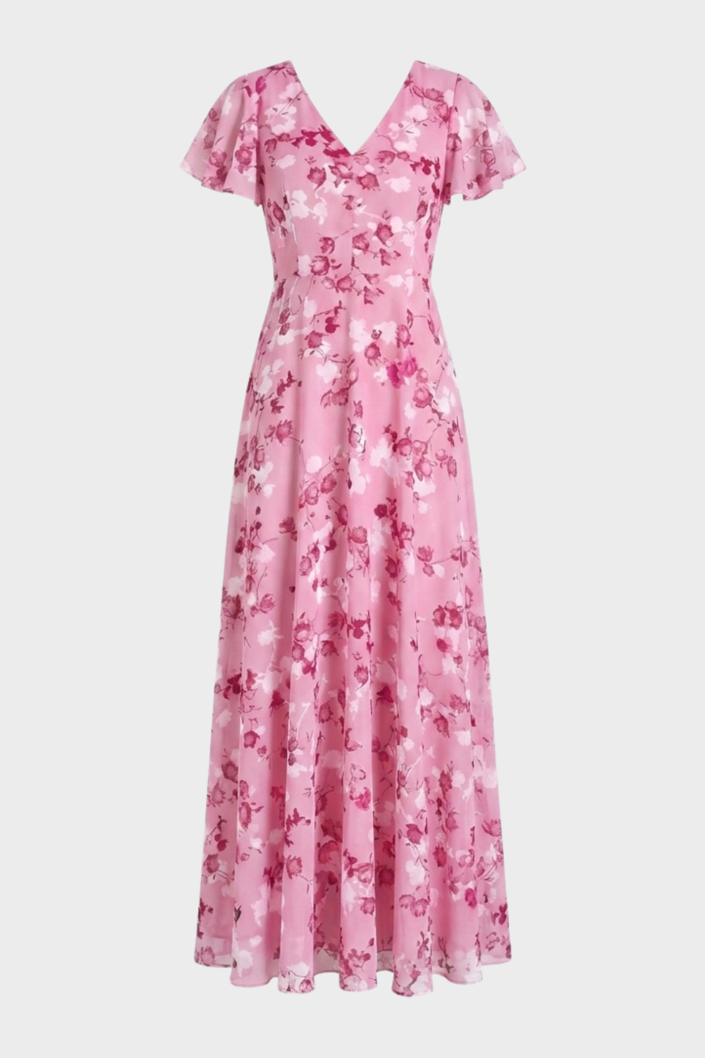 Women's Floral Maxi | Flutter Sleeve