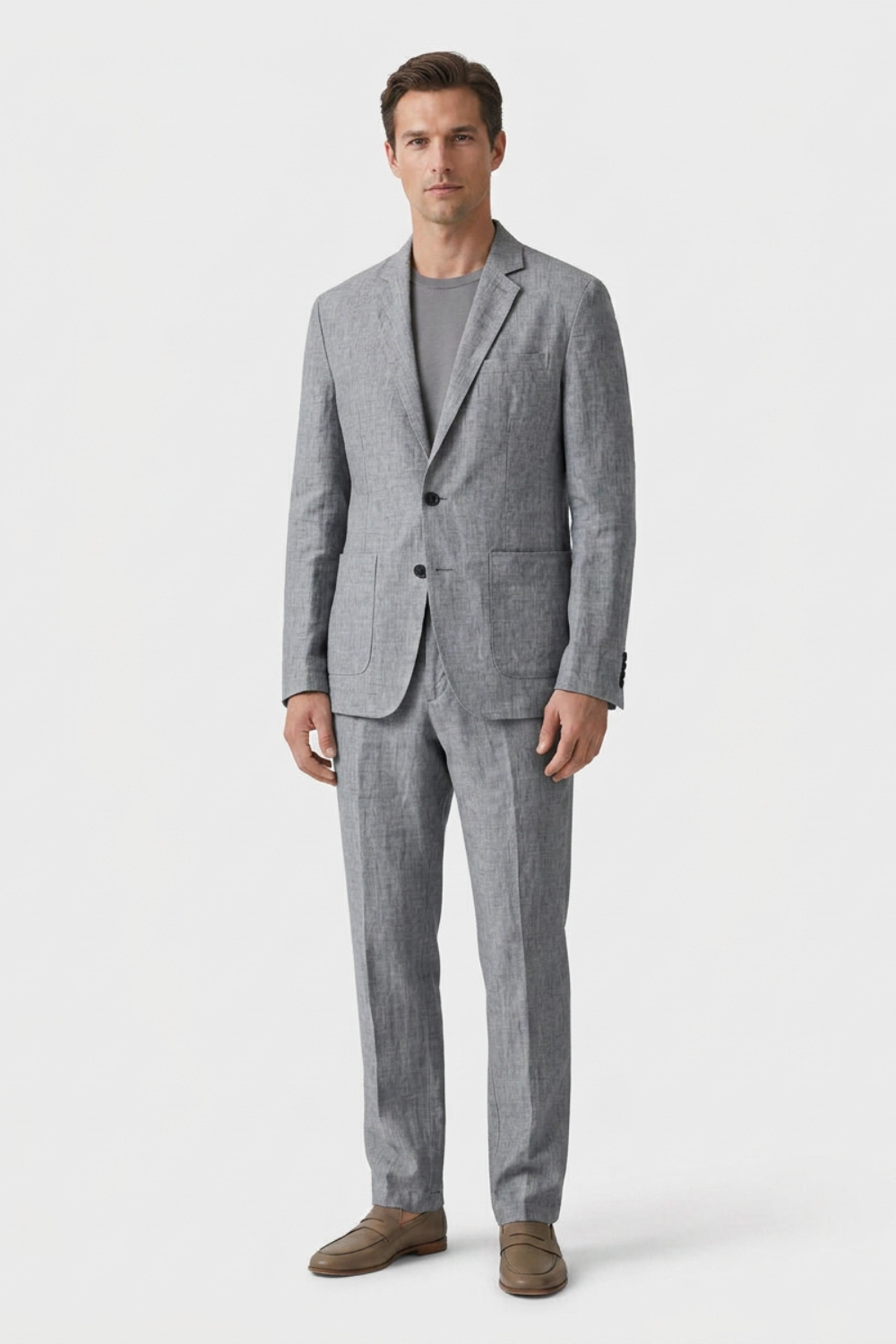 Men's Linen Suit with Jacket and Trousers