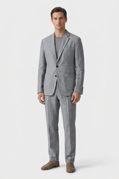 Men's Linen Suit with Jacket and Trousers