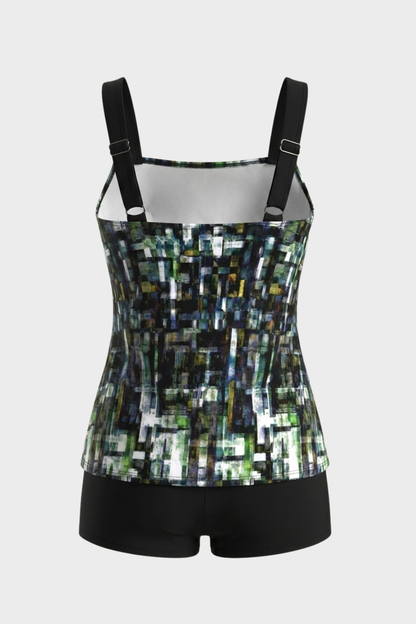 Women's Printed Tankini Swimsuit | Square Neck