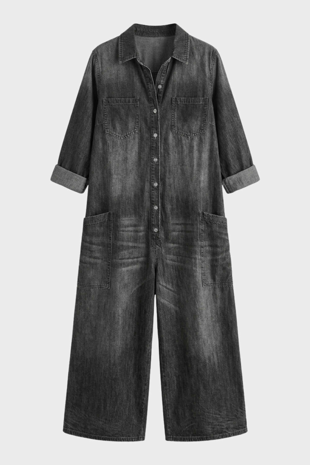 Women's Denim Jumpsuit | Collared