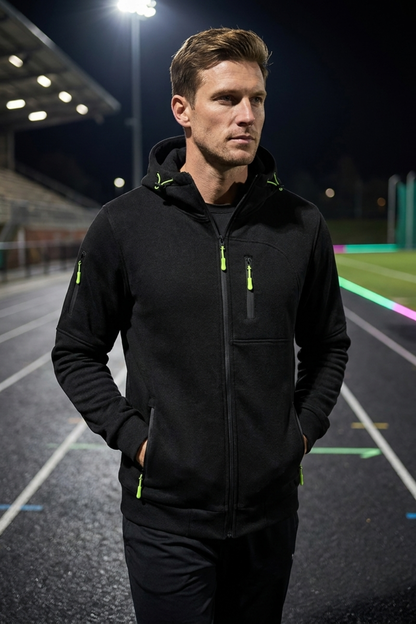 Men's Zip-Up Hoodie Jacket | Chest Pocket