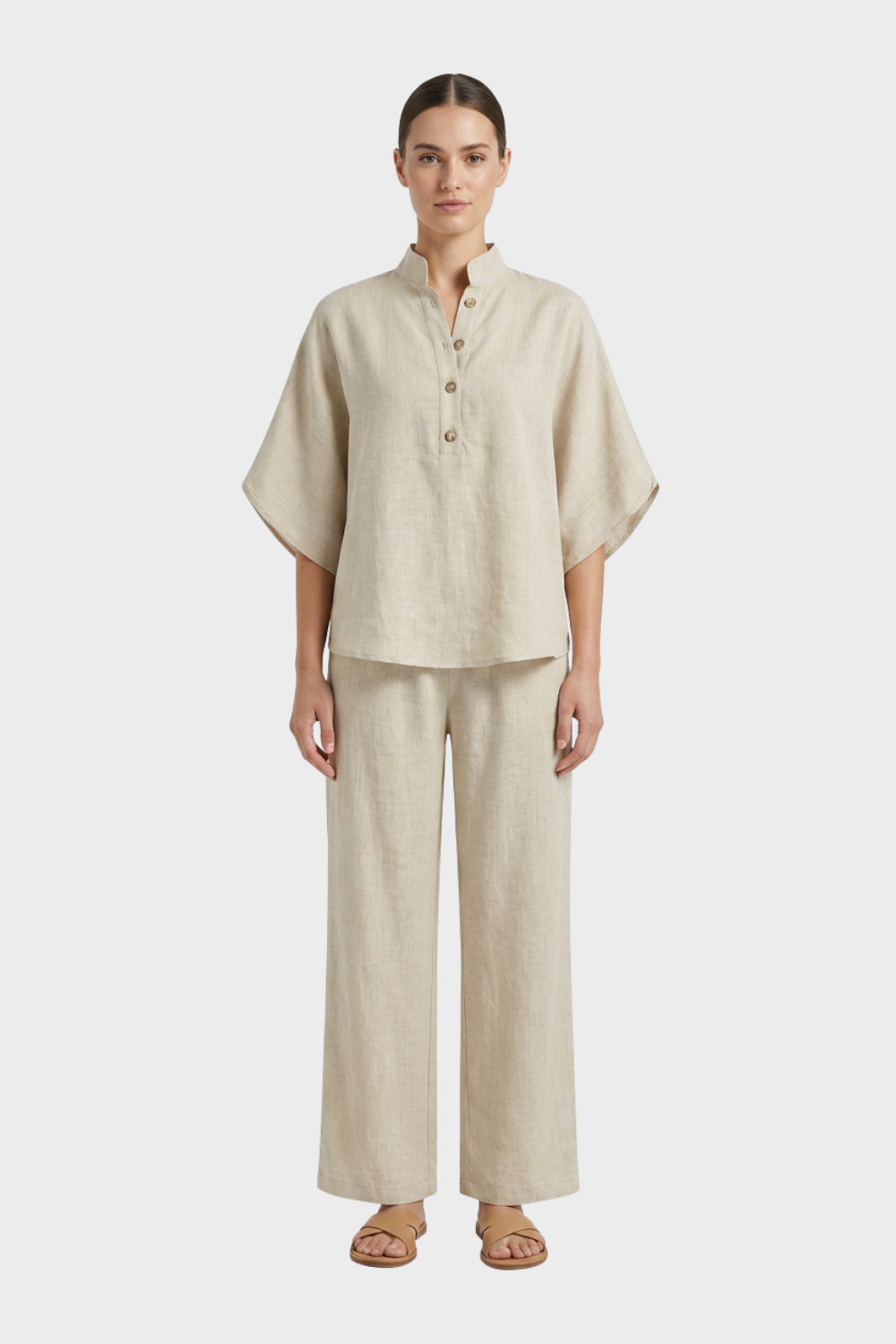Women's Linen-Look Co-Ord | Wide-Leg