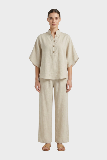 Women's Linen-Look Co-Ord | Wide-Leg