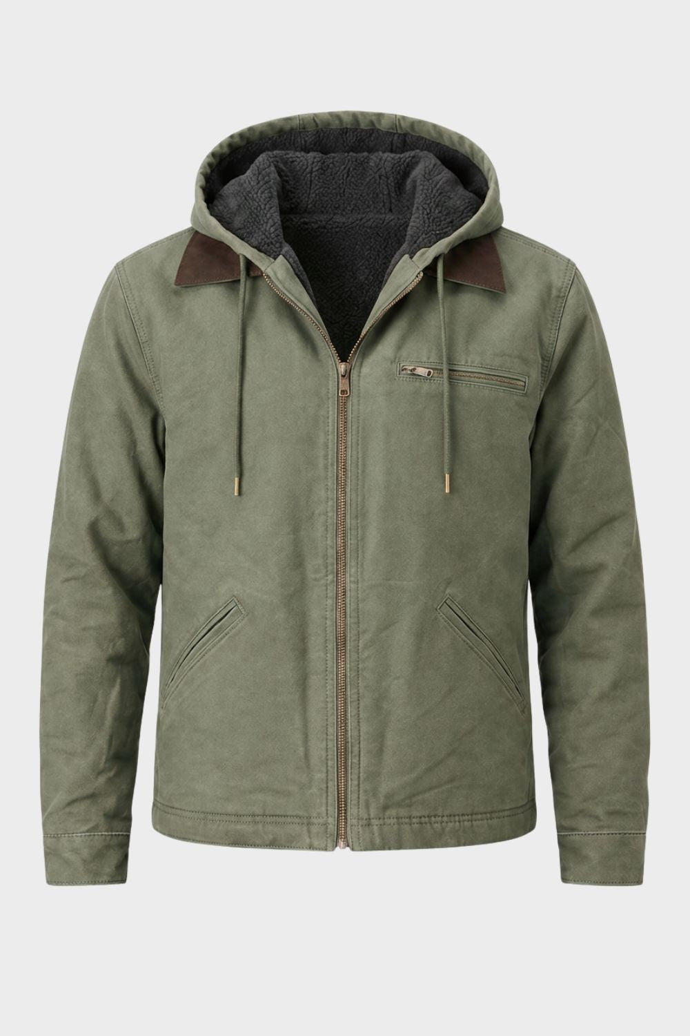 Men's Hooded Utility Jacket | Zip Front