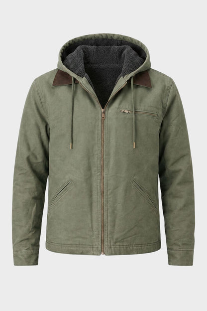Men's Hooded Utility Jacket | Zip Front