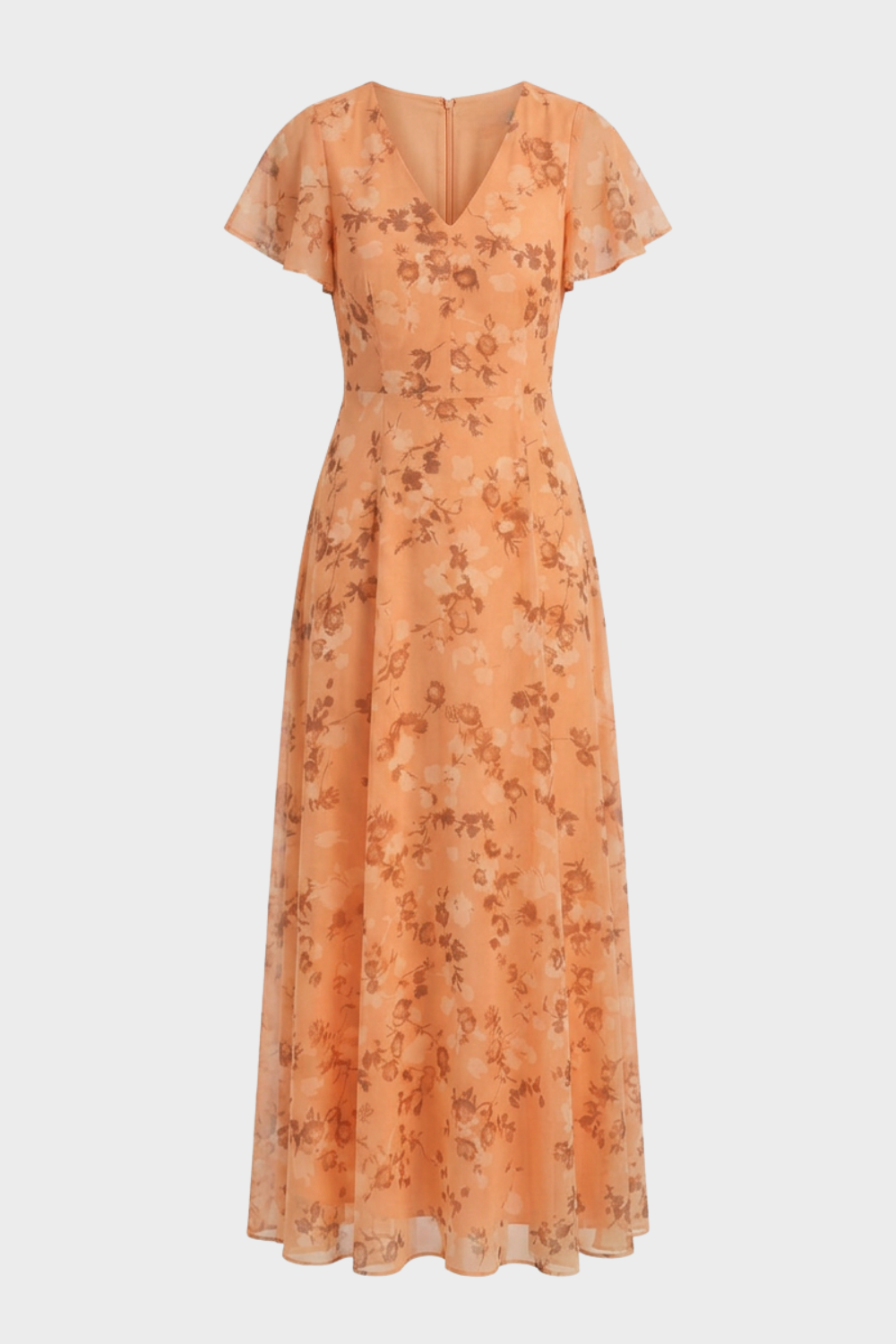 Women's Floral Maxi | Flutter Sleeve