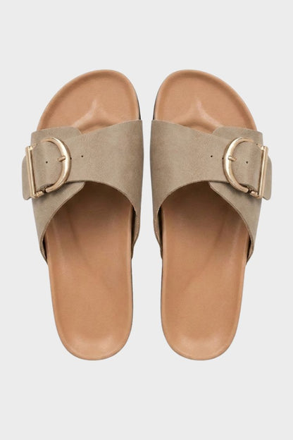 Women's Mules with Buckle and Footbed