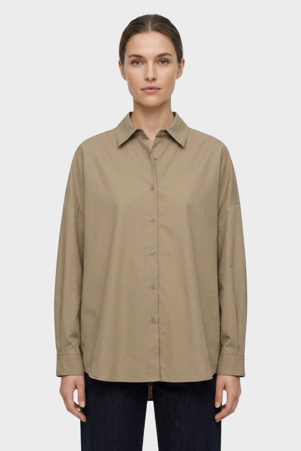 Women's Long Sleeve Shirt Blouse with Collar