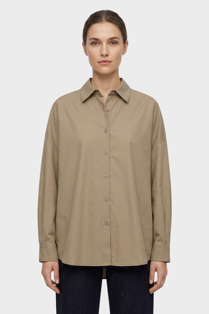 Women's Long Sleeve Shirt Blouse with Collar