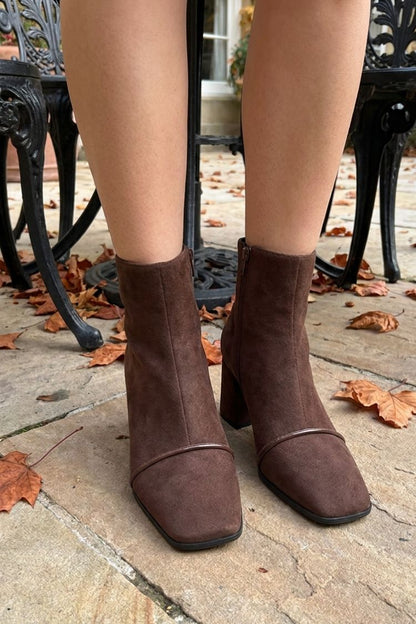 Women's Square Ankle Boots | Block Heel