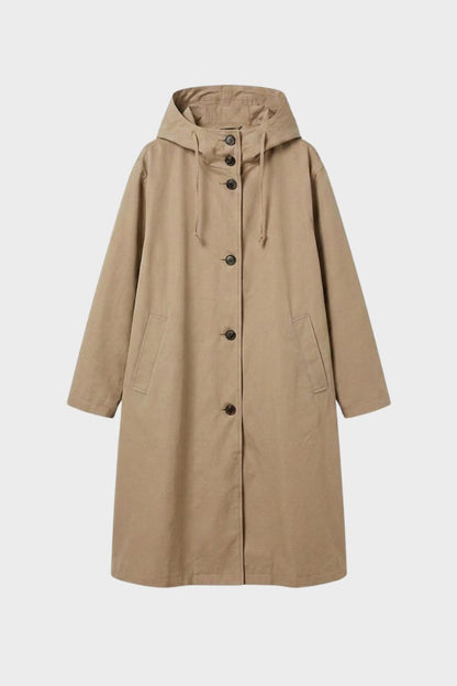 Women's Hooded Raincoat | Button-Front