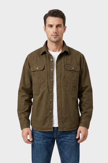 Men's Shirt with Chest Pockets and Button Placket