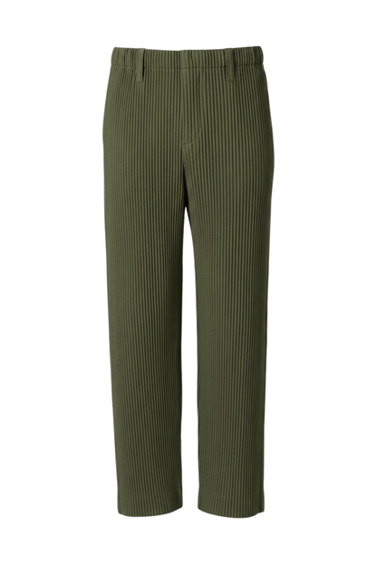 Men's Trousers with Elastic Waistband, Straight Cut, Ribbed