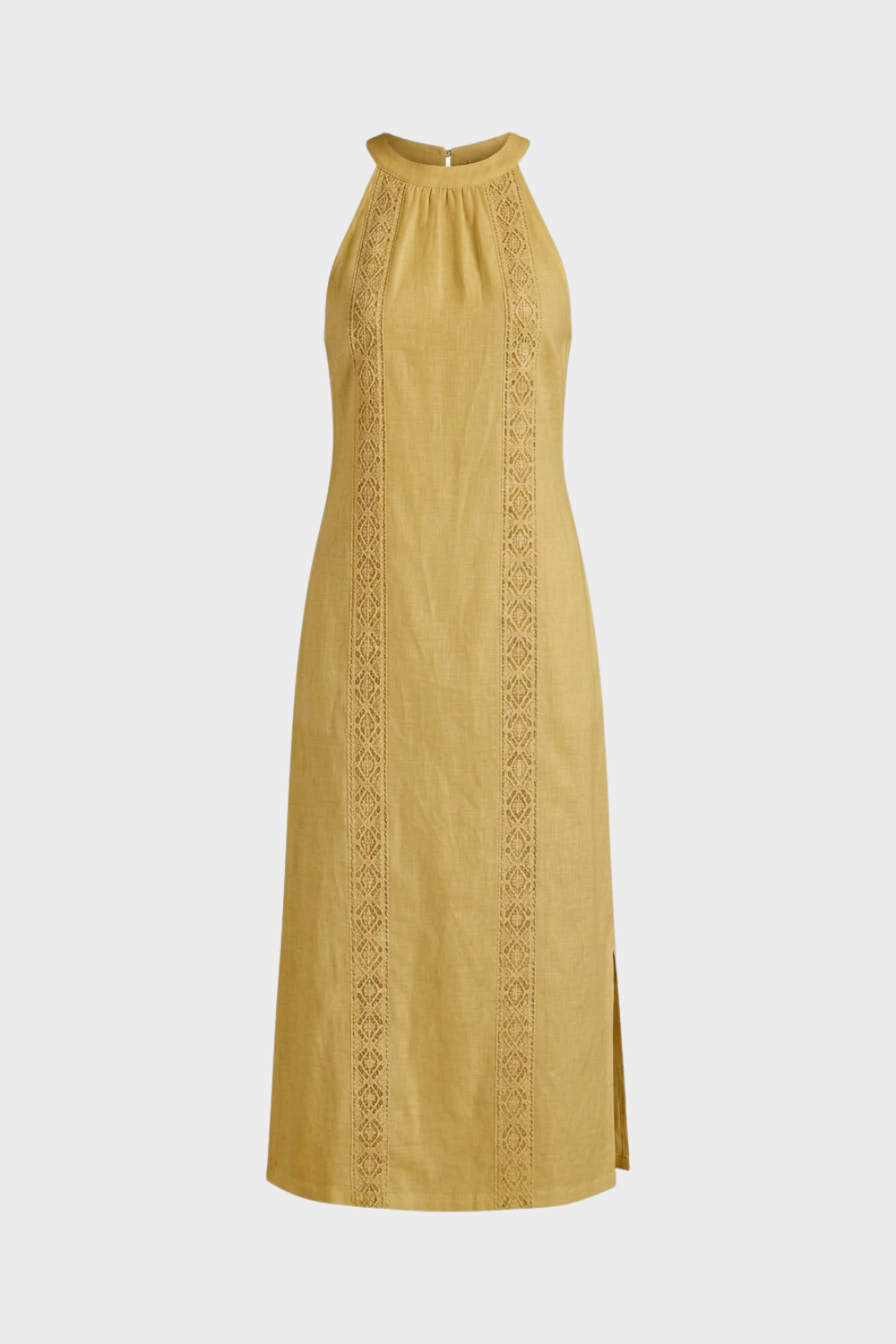 Women's Lace-Trim Linen Maxi | Slit