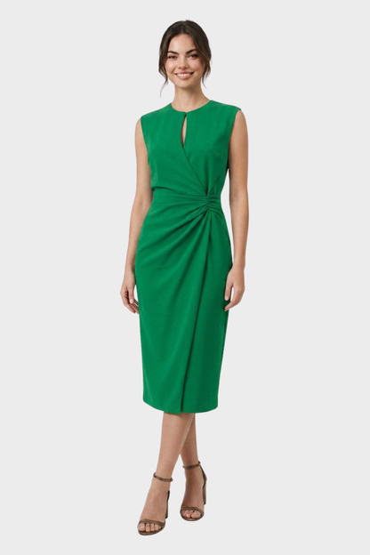 Women's Ruched Pencil Midi | Keyhole