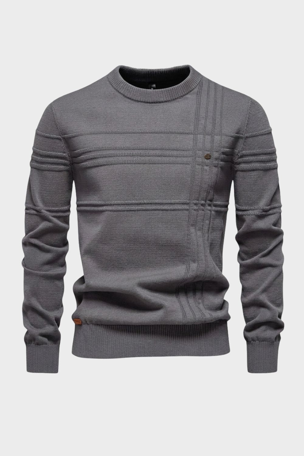 Men's Striped Crew Sweater | Ribbed Trim