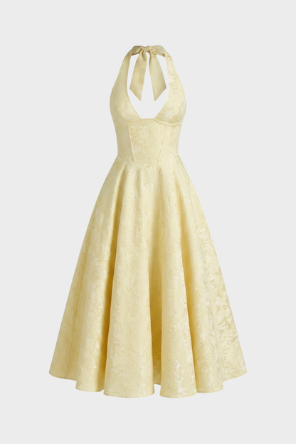Women's Halter Midi Dress | Full Skirt