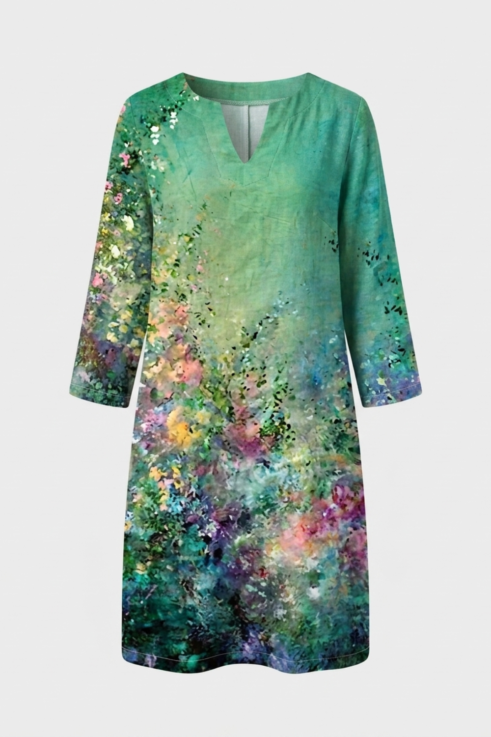 Women's Floral Shift Dress | Split V