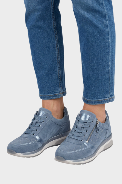 Women's Sneakers with Zip and Laces