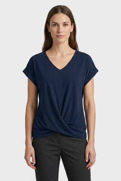 Women's T-Shirt with V-Neck and Short Sleeves