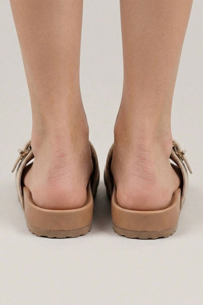 Women's Mules with Buckle and Footbed