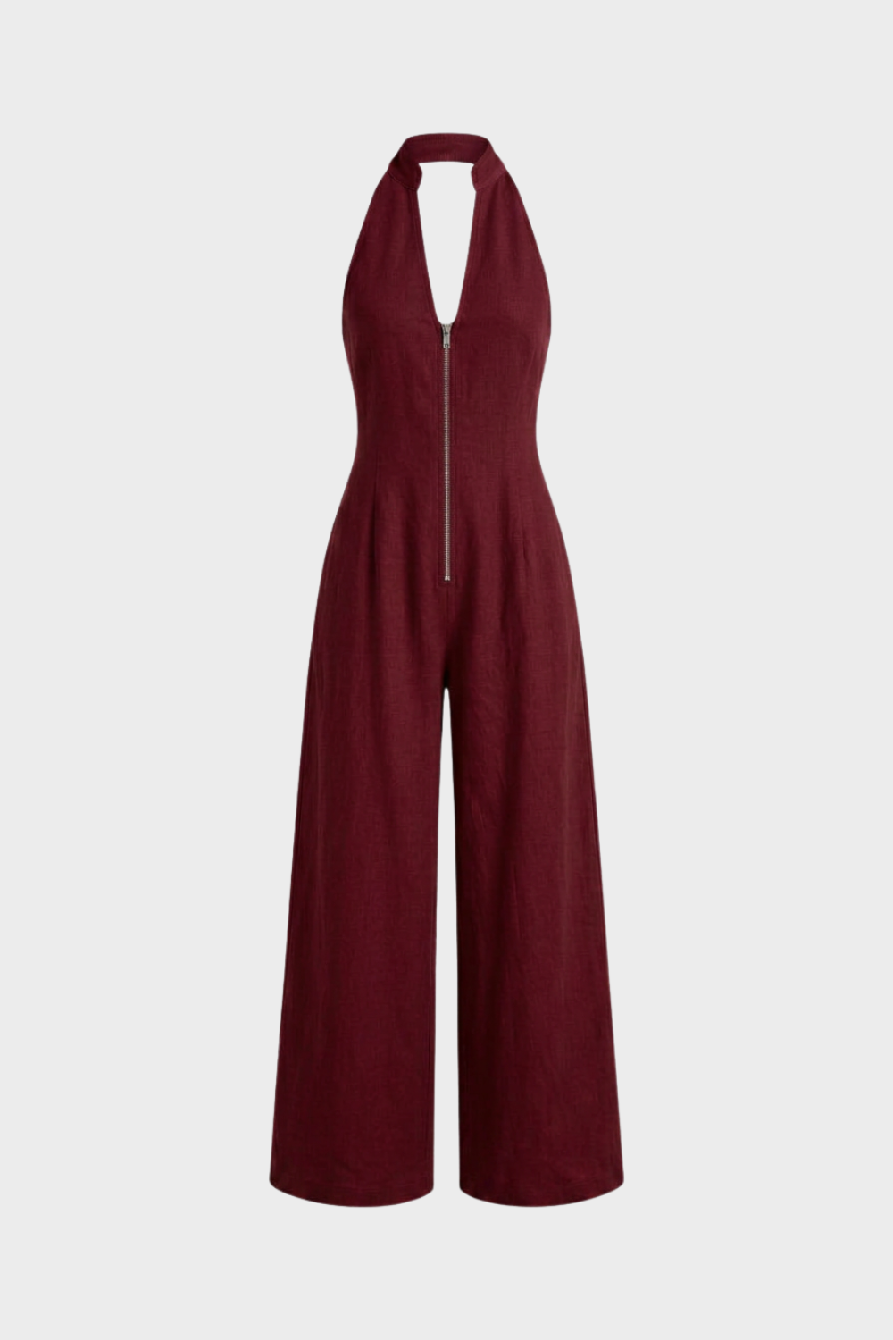 Women's Zip-Front Jumpsuit | Halter