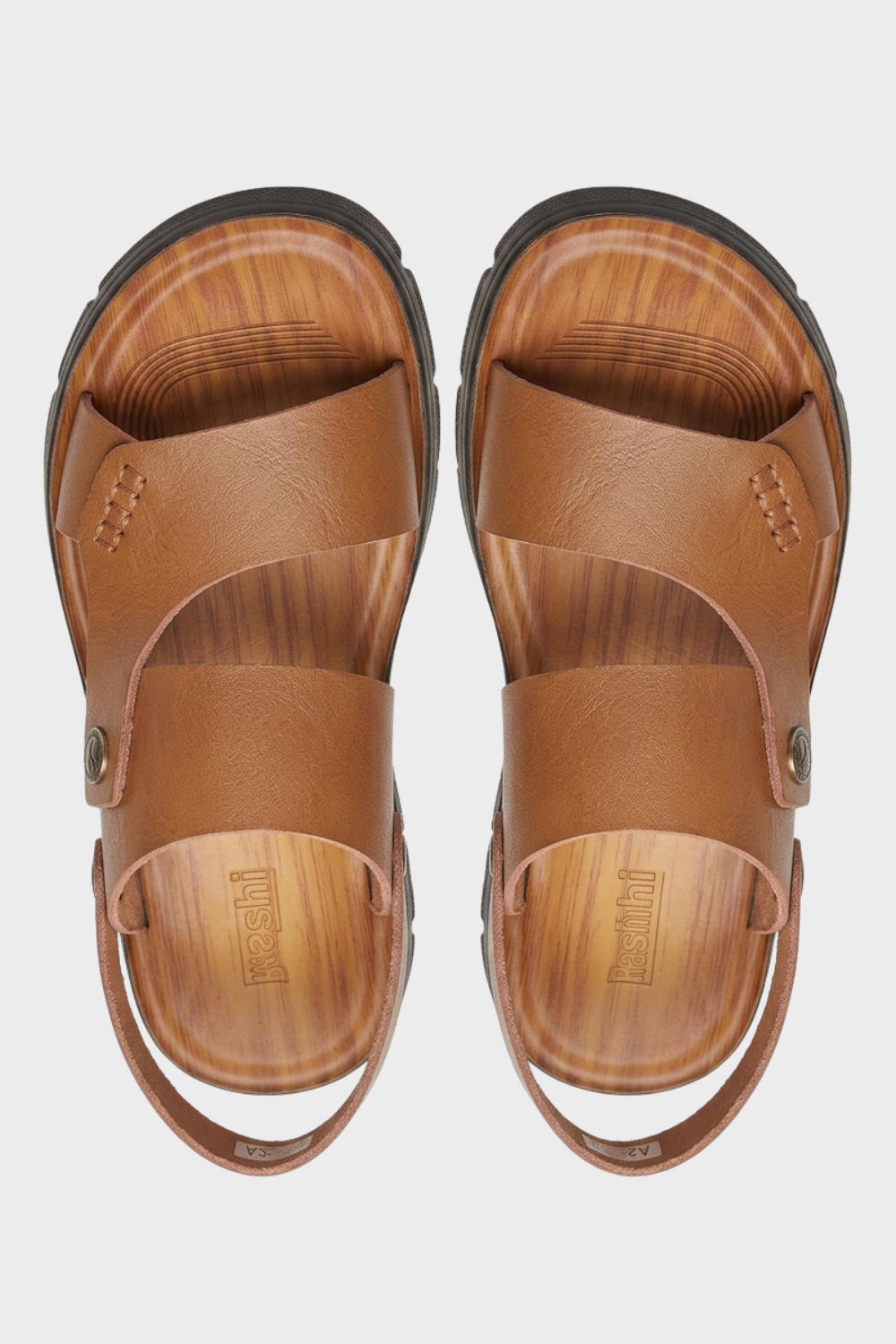 Men's Leather Sandals with Adjustable Strap