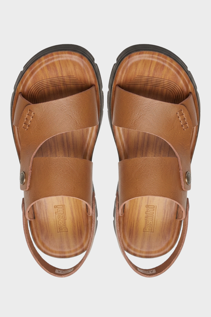 Men's Leather Sandals with Adjustable Strap