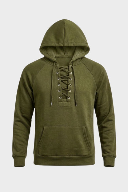 Men's Lace-Up Hoodie | Raglan Sleeve